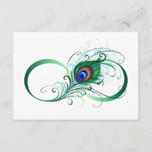 Oändlighetssymbol med Peacock Feather Tilläggskort