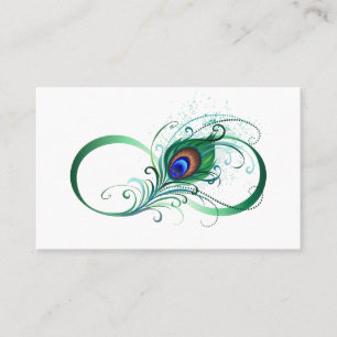 Oändlighetssymbol med Peacock Feather Visitkort