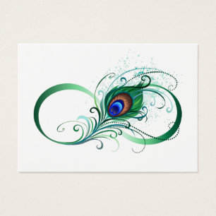 Oändlighetssymbol med Peacock Feather Visitkort