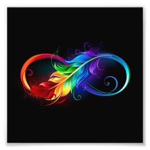 Oändlighetssymbol med regnbåge med ludd fototryck