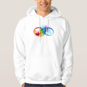 Oändlighetssymbol med regnbåge med ludd hoodie