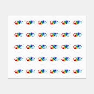 Oändlighetssymbol med regnbåge med ludd klistermärke