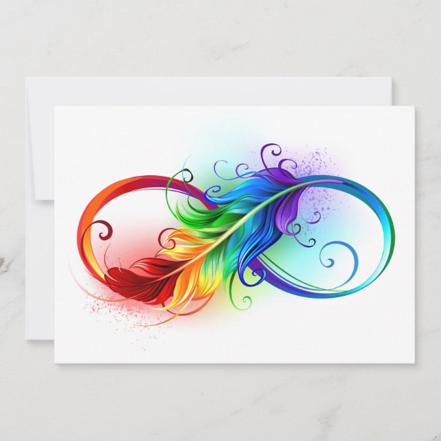 Oändlighetssymbol med regnbåge med ludd kort (Framsida)