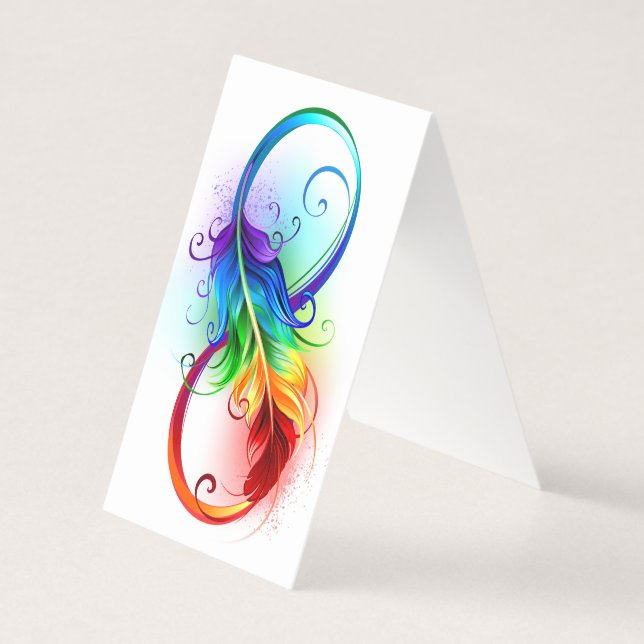 Oändlighetssymbol med regnbåge med ludd kort (Baksida)