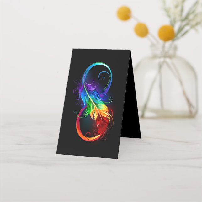 Oändlighetssymbol med regnbåge med ludd lojalitetskort (Framsida)