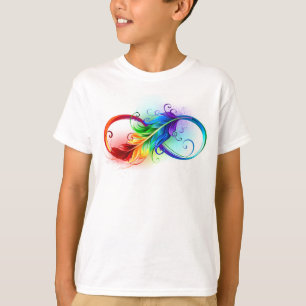 Oändlighetssymbol med regnbåge med ludd t shirt