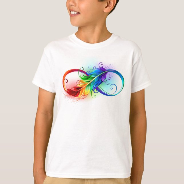 Oändlighetssymbol med regnbåge med ludd t shirt (Framsida)