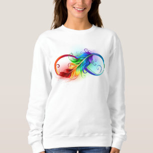 Oändlighetssymbol med regnbåge med ludd t shirt