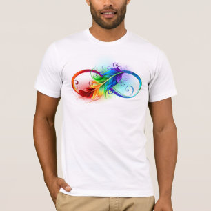 Oändlighetssymbol med regnbåge med ludd t shirt