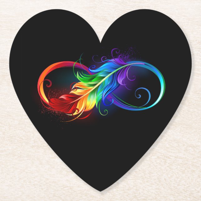 Oändlighetssymbol med regnbåge med ludd underlägg papper (Framsida)