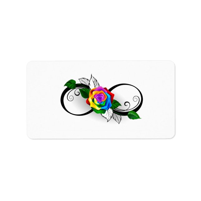 Oändlighetssymbol med regnbåge Ro Adressetikett (Framsidan)