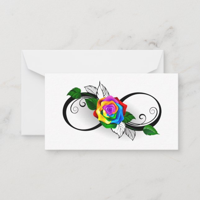 Oändlighetssymbol med regnbåge Ro Anteckningskort (Framsida)