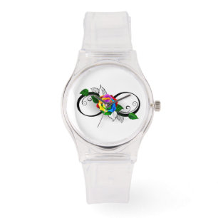 Oändlighetssymbol med regnbåge Ro Armbandsur