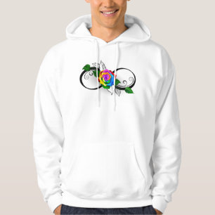 Oändlighetssymbol med regnbåge Ro Hoodie