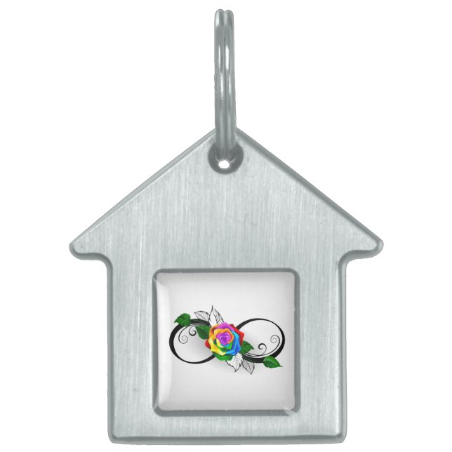 Oändlighetssymbol med regnbåge Ro ID-bricka Husdjur (Framsidan)