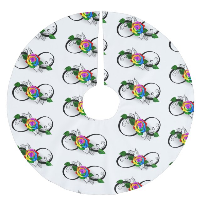 Oändlighetssymbol med regnbåge Ro Julgransmatta Borstad Polyester (Framsidan)