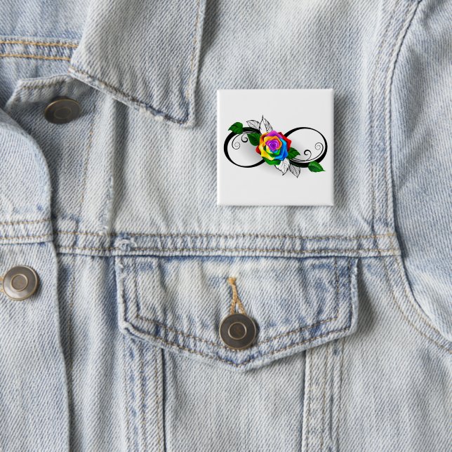 Oändlighetssymbol med regnbåge Ro Knapp (In Situ)