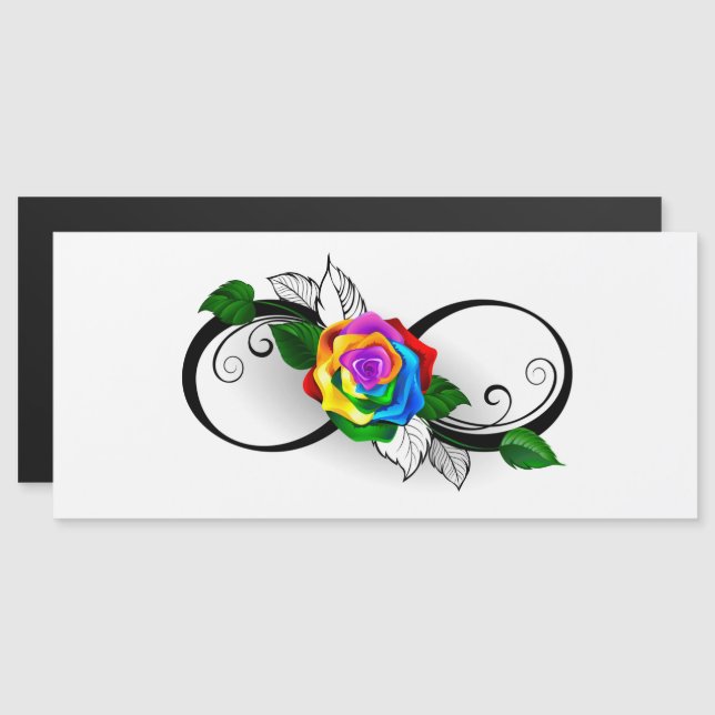 Oändlighetssymbol med regnbåge Ro Magnetisk Inbjudningskort (Fram/baksida)