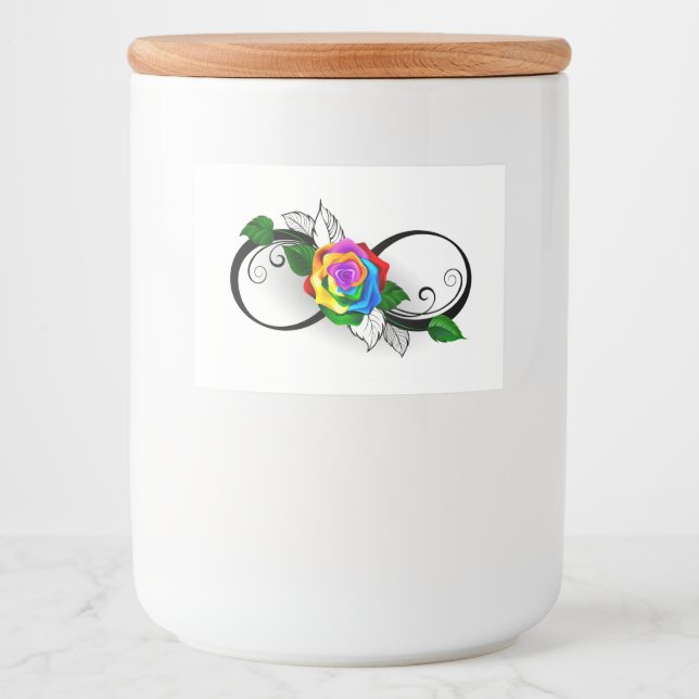 Oändlighetssymbol med regnbåge Ro Mat Etiketter (Framsida)