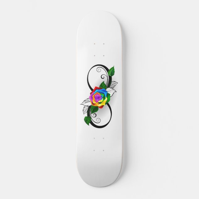 Oändlighetssymbol med regnbåge Ro Mini Skateboard Bräda 18,5 Cm (Framsida)