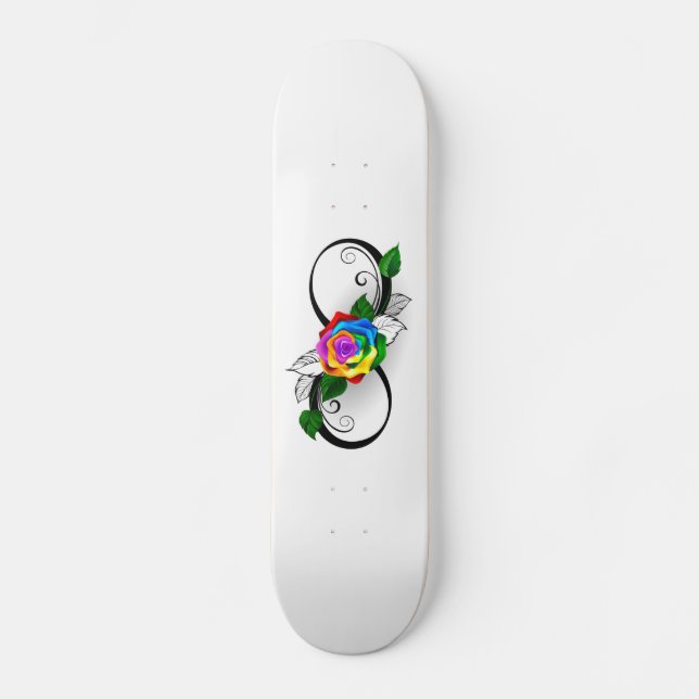 Oändlighetssymbol med regnbåge Ro Mini Skateboard Bräda 18,5 Cm (Framsida)