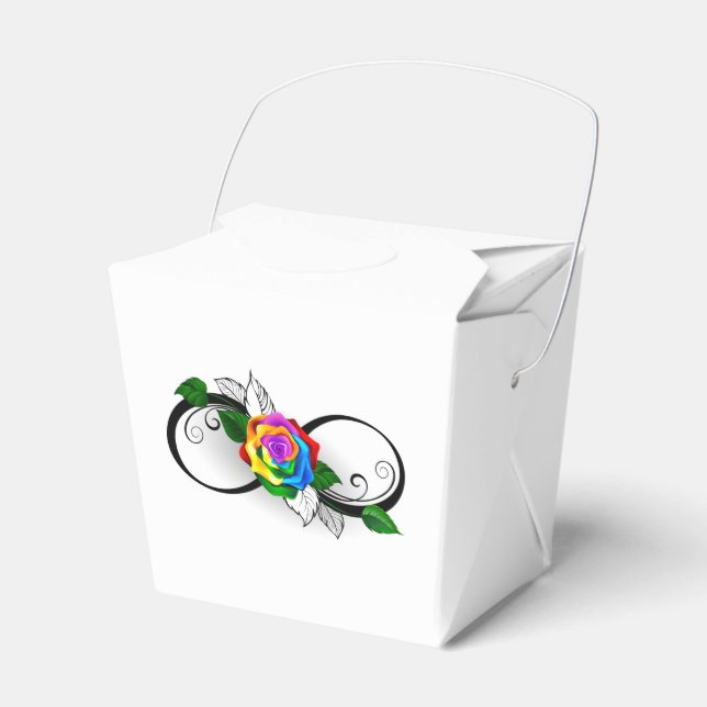 Oändlighetssymbol med regnbåge Ro Presentaskar (Framsidan Sidan)