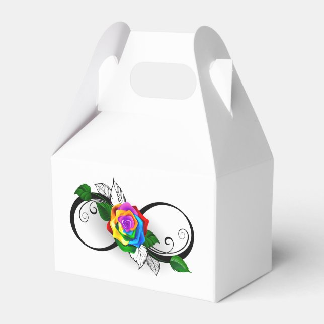 Oändlighetssymbol med regnbåge Ro Presentaskar (Framsidan Sidan)