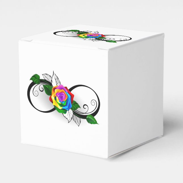 Oändlighetssymbol med regnbåge Ro Presentaskar (Framsidan Sidan)