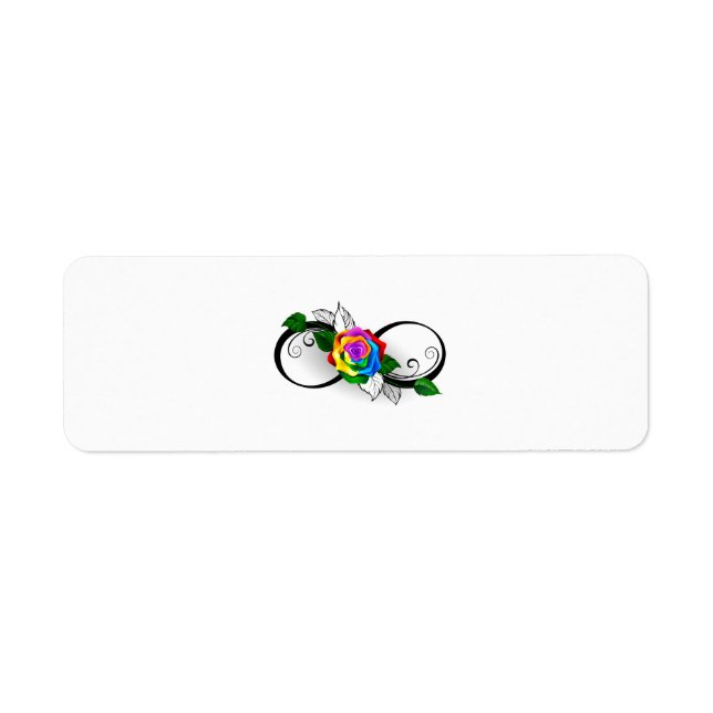 Oändlighetssymbol med regnbåge Ro Returadress Etikett (Framsidan)