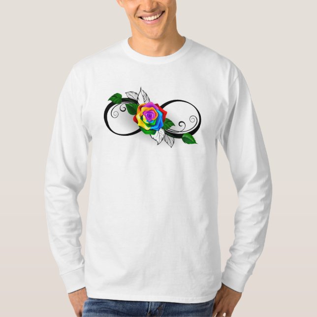 Oändlighetssymbol med regnbåge Ro T Shirt (Framsida)