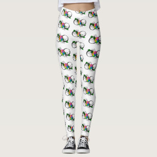 Oändlighetssymbol med regnbågsros leggings