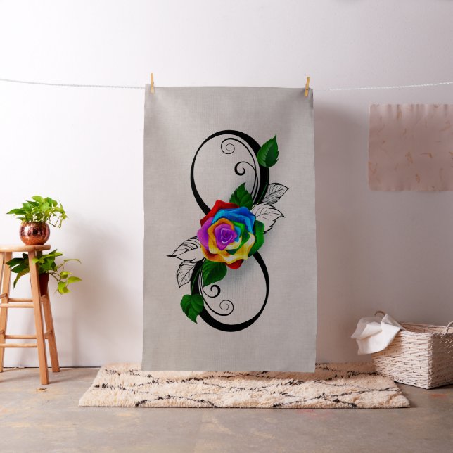 Oändlighetssymbol med regnbågsros tyg (In Situ)