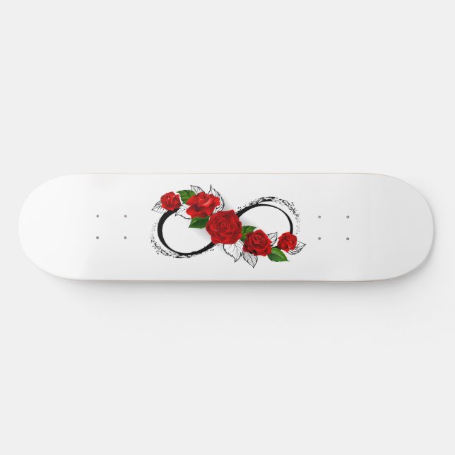 Oändlighetssymbol med Röd ros Mini Skateboard Bräda 18,5 Cm (Horz)