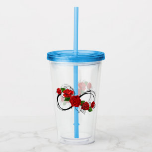 Oändlighetssymbol med Röd ros Take Away Mugg