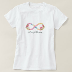 Oändlighetssymbol Vattenfärg Rosa Blommor Blommand T Shirt