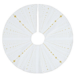 Oändlighetsutrymme pricker 2 - vit och Guld Julgransmatta Borstad Polyester