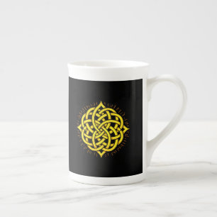 Oändligt Harmony: Helig Mandala Celtic Symbol Art Benporslin Mugg