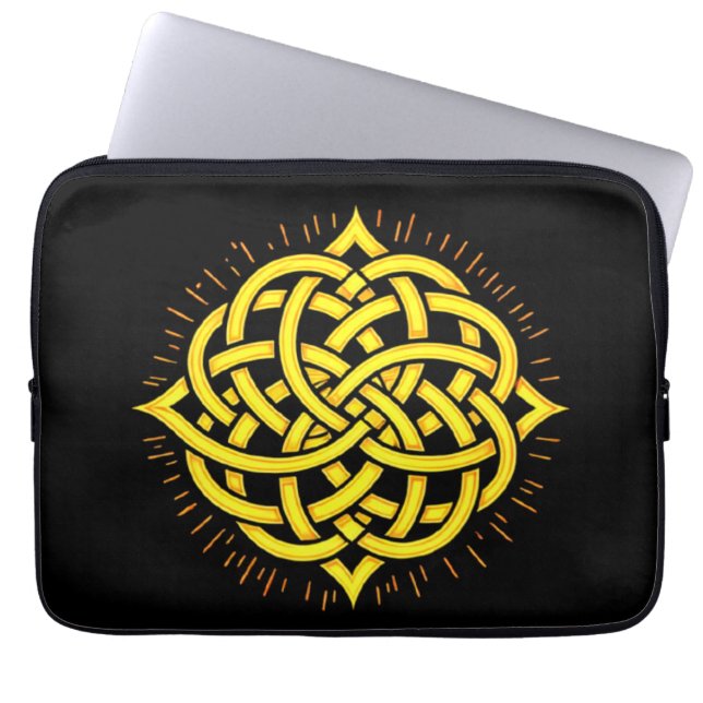 Oändligt Harmony: Helig Mandala Celtic Symbol Art Laptop Fodral (Framsidan)