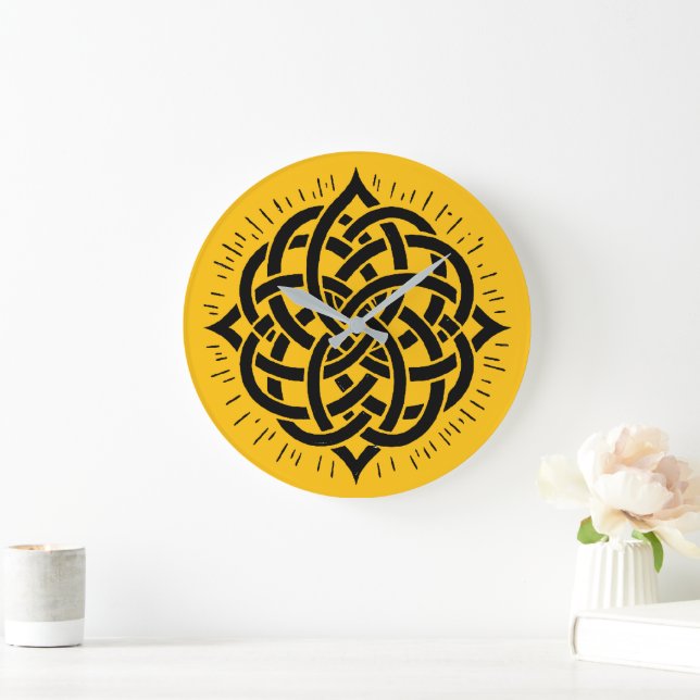 Oändligt Harmony: Helig Mandala Celtic Symbol Art Stor Klocka (Hem)