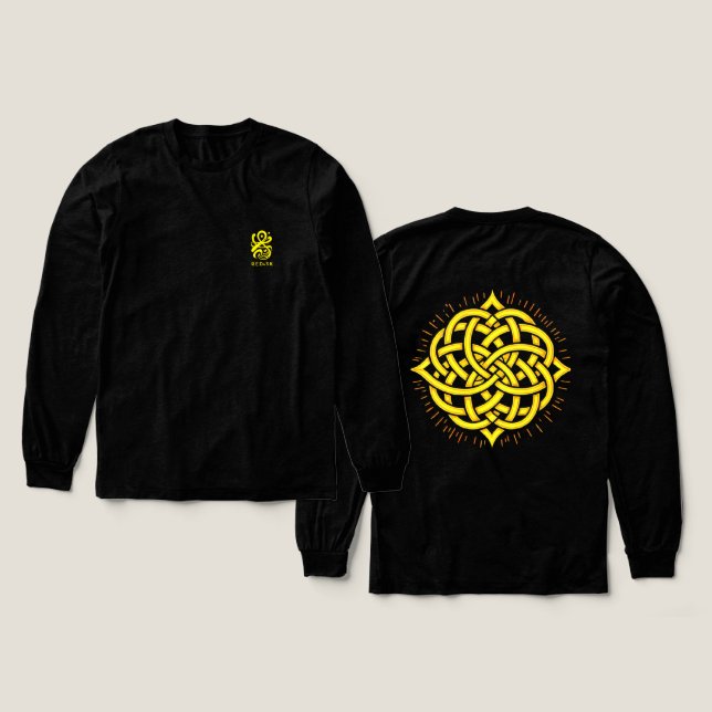 Oändligt Harmony: Helig Mandala Celtic Symbol Art T Shirt (Design framsida och baksida)