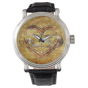 Oändligt Heart-BiColor-dubbla för symbol Armbandsur