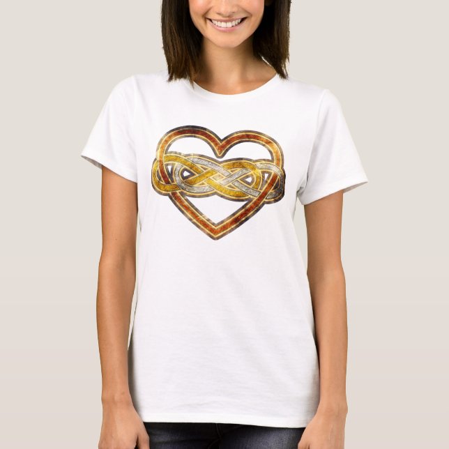 Oändligt Heart-BiColor-dubbla för symbol Tee Shirt (Framsida)