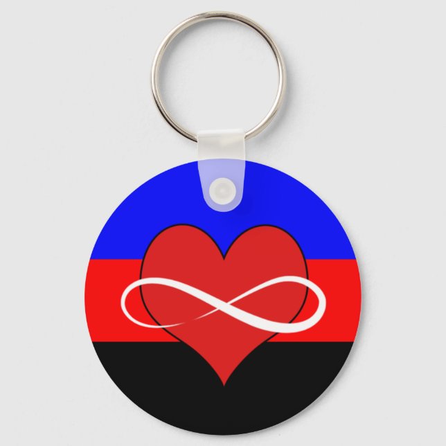 Oändligt hjärta med Flagga Nyckelring (Framsida)