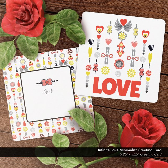 Oändligt Kärlek-kort med minimalistisk hälsning (Infinite Love Greeting Card, Bold and Vibrant Minimalist Design)