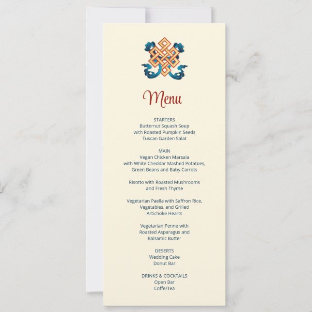 Oändligt Knot Tibetan Bröllop Inbjudningar (Framsida)