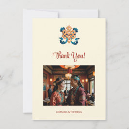 Oändligt Knot Tibetan Bröllop Tack Kort