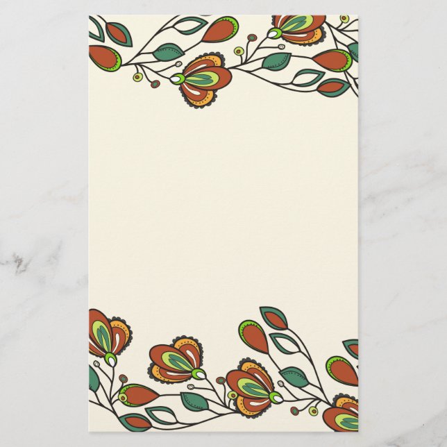 Oändligt mönster med blommor brevpapper (Framsida)