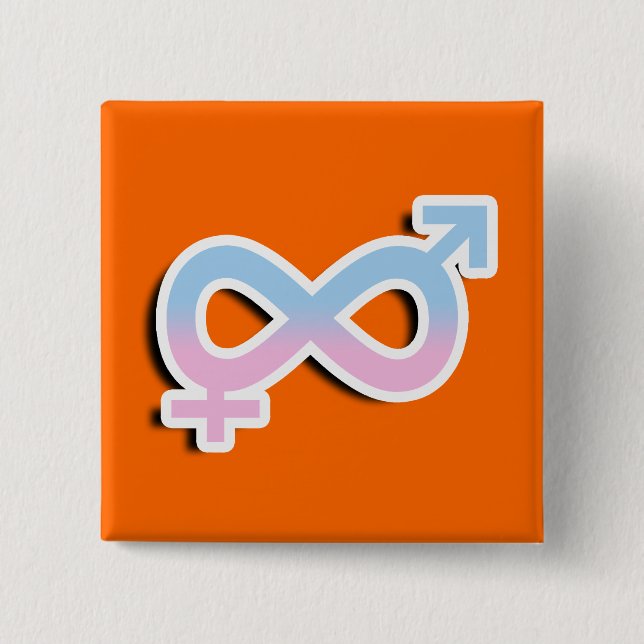 OÄNDLIGT SYMBOL 3D för INTERSEX Knapp (Framsida)
