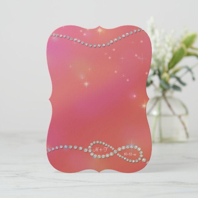 Oändligt symboltecken Infinite Kärlek Twinkling Li Inbjudningar (Stående Fram)