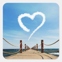 Oändligt Väg Heart-Shaped Cloud Fyrkantigt Klistermärke